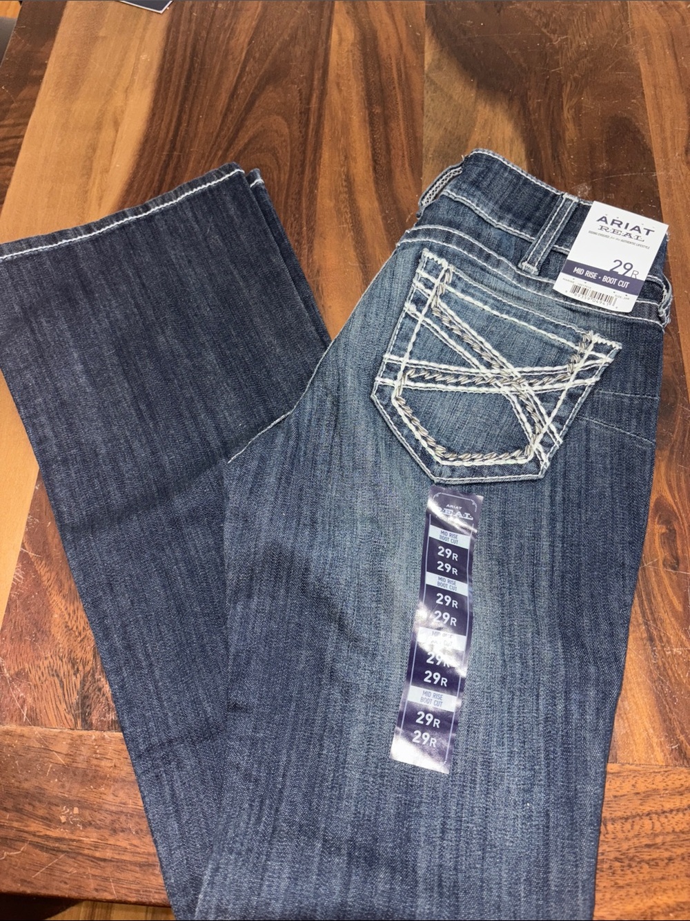 Ariat Indigo Bootcut Jeans with White Contrast Stitching